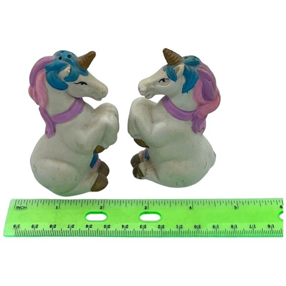 Porcelain Ceramic Pastel Unicorn Salt and Pepper Shaker Set Fantasy Collectible - Picture 8 of 9